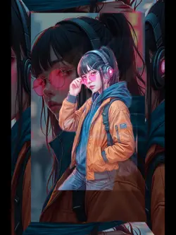 城市女孩畫中畫