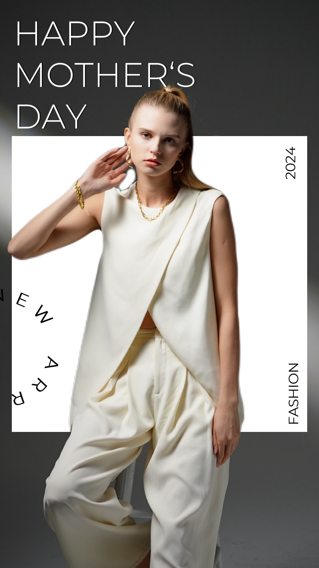 Pantalla De Ropa De Mujer Día De La Madre Estilo De Edición Multicorte
