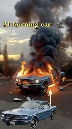 AI Burning car