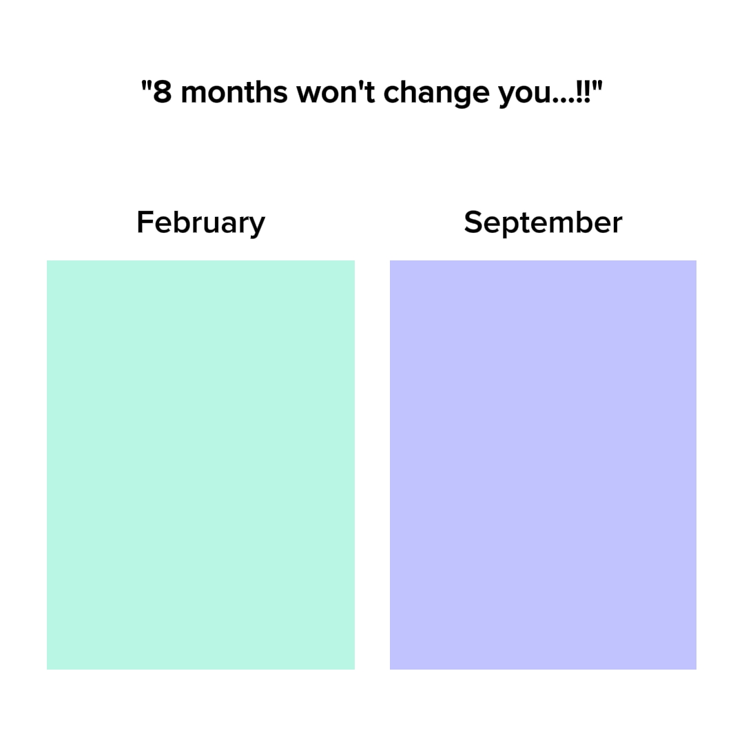 8 bulan tidak akan berubah