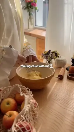 making cake with me