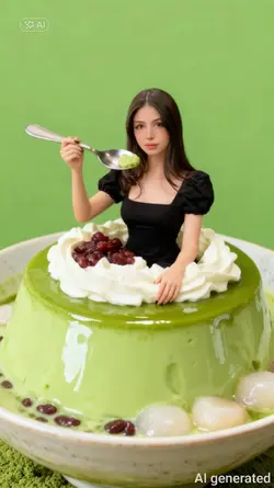 puding matcha 