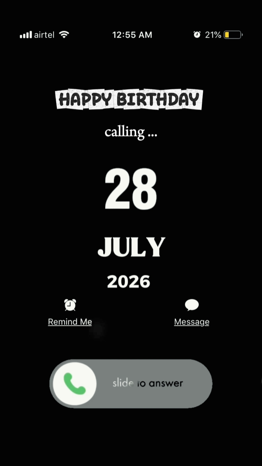 BIRTHDAY 28 JULY 