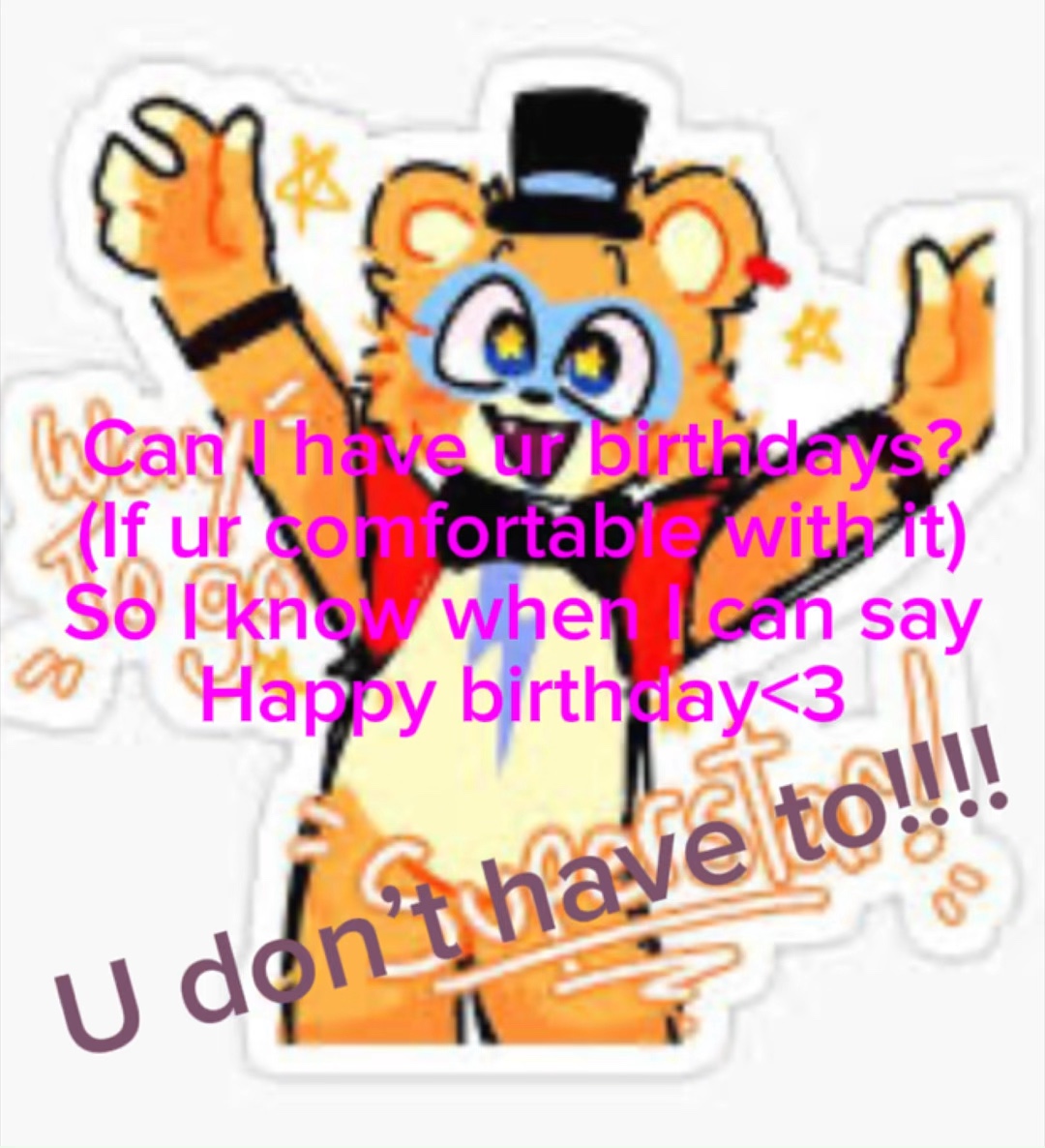 U don’t have to btw