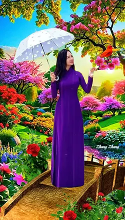 ghép cảnh vườn hoa 