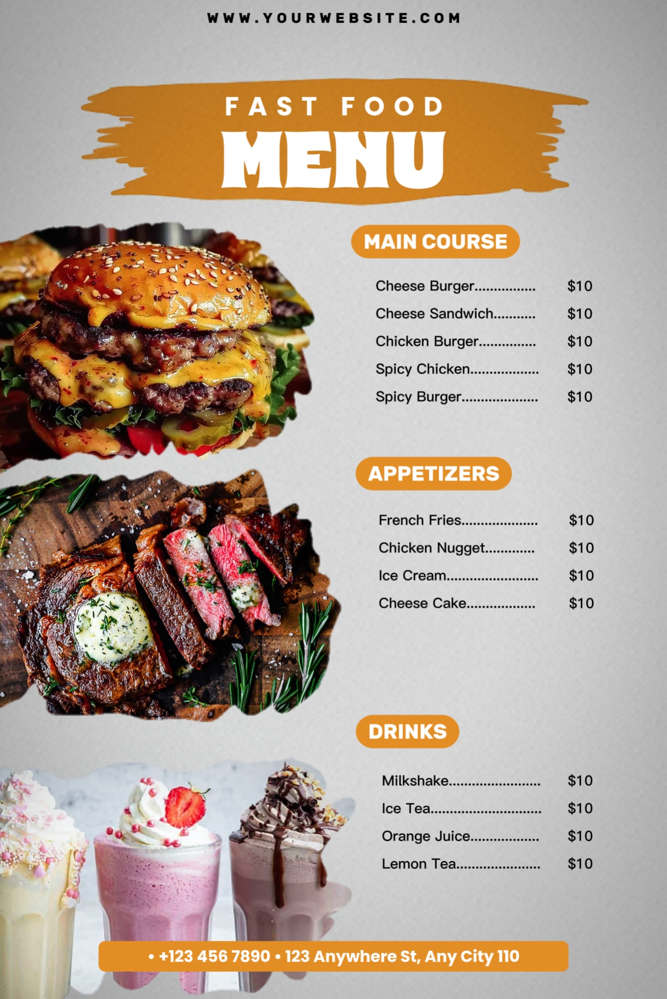 Cardápio de comida