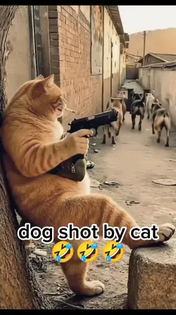 dog shot by cat