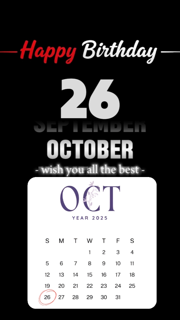 HBD 26 OCTOBER 225