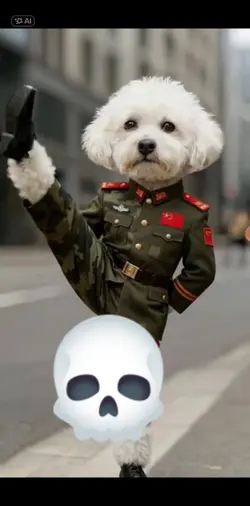 中国軍隊ダンスをペットがやると