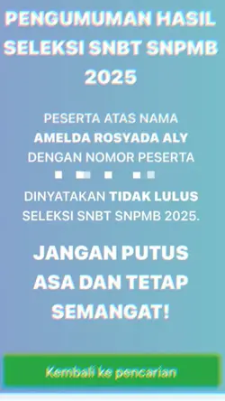 ANDA TIDAK LULUS 