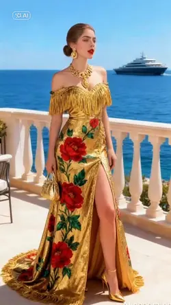 Gold tassel dress