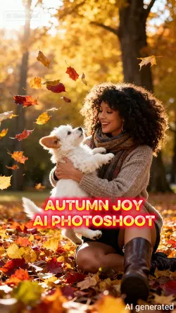 Autumn joy with pet