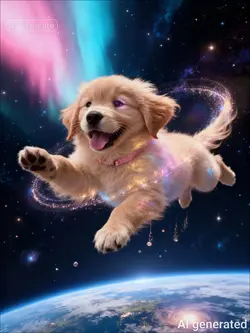 puppy in space