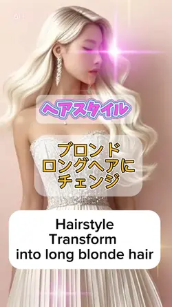 【ヘアスタイル変身】ブロンドロングヘアへ