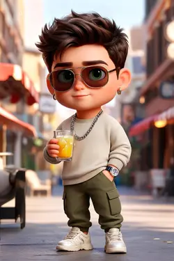 cute Pixar-style 