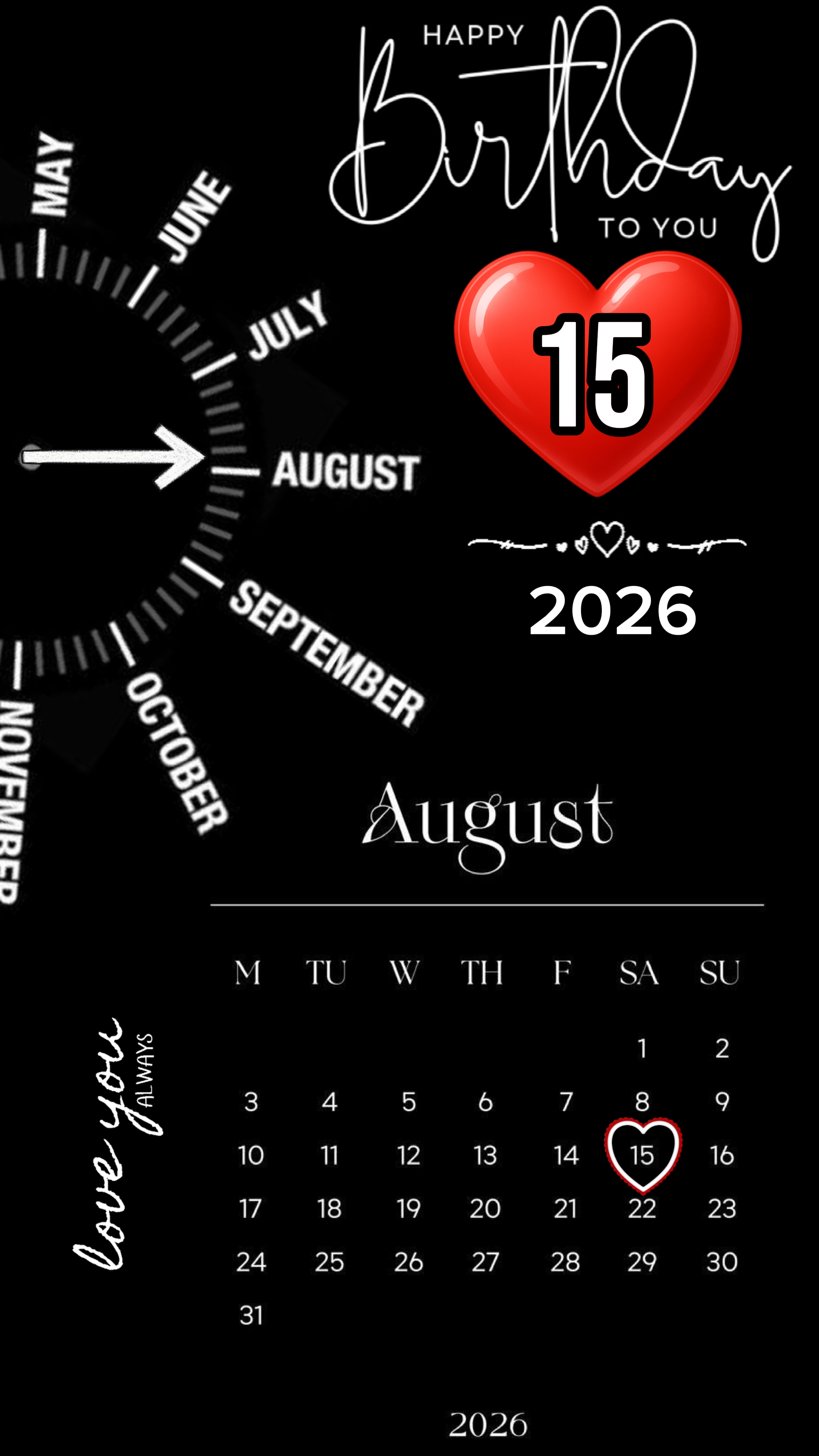  Birthday 15 August