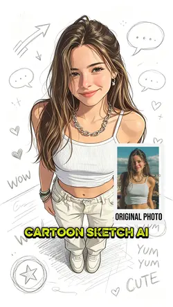KI-Cartoon-Skizze