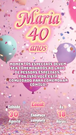 Convite aniversário 