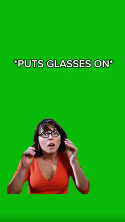 Puts glasses on