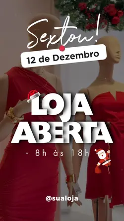 Loja aberta Sexta 