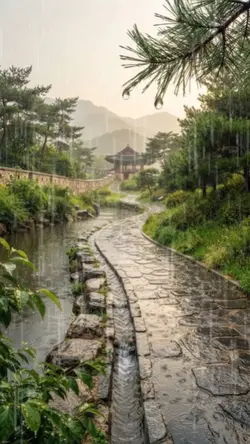 빗속 S자 성곽길, 수원 화성 여행