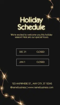 HOLIDAY SCHEDULE