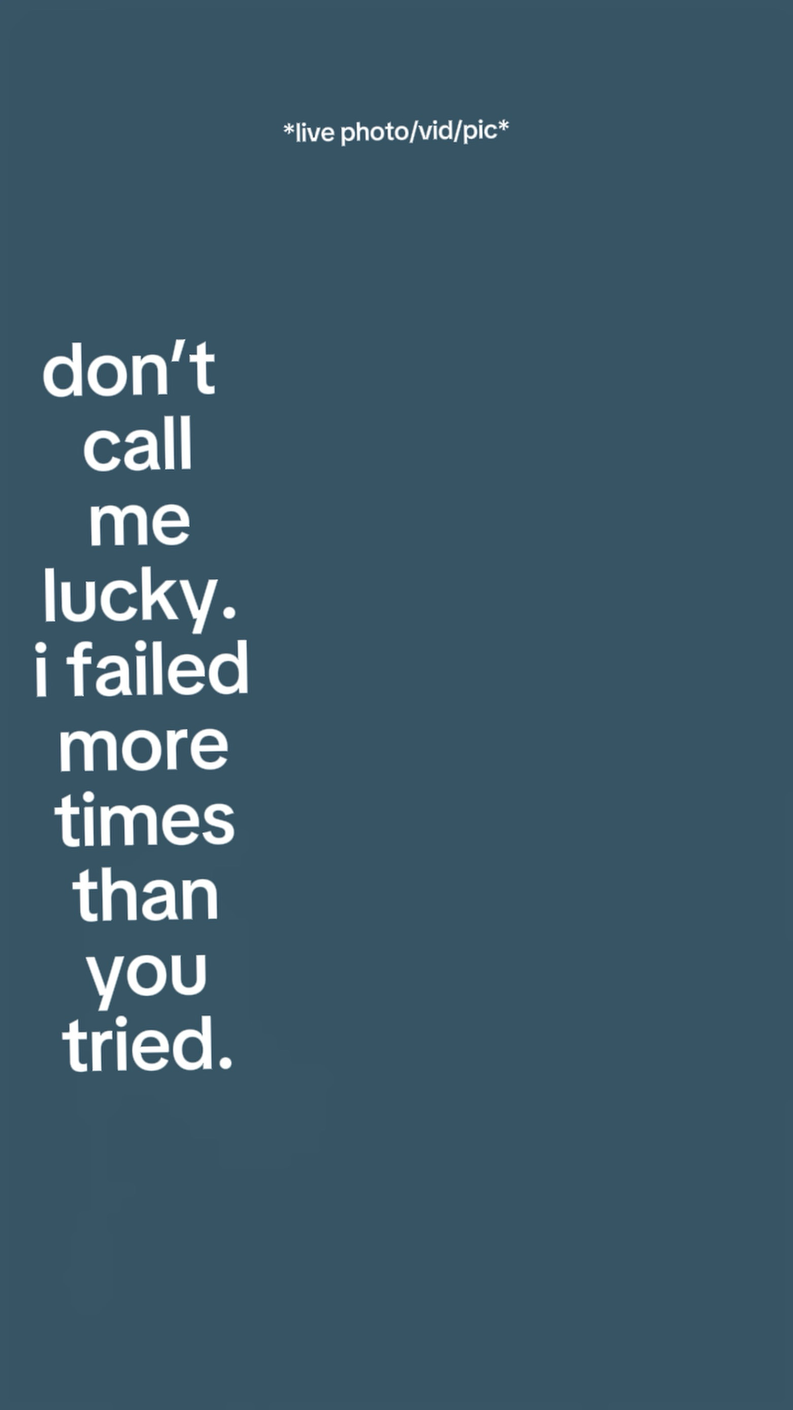 don’t call me lucky