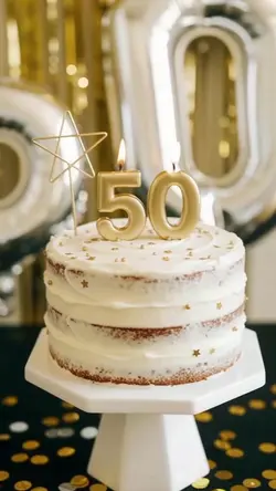 Golden 50th cake showcase