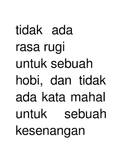 tidak ada kata rugi 