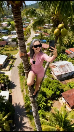 Selfie coconut tree