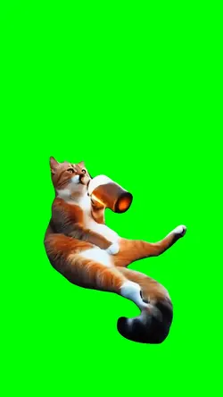 CAT DRINKING BEER