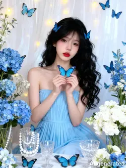 Blue butterfly photo