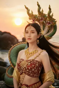 เปลี่ยนชุดนาคีชุดแดง