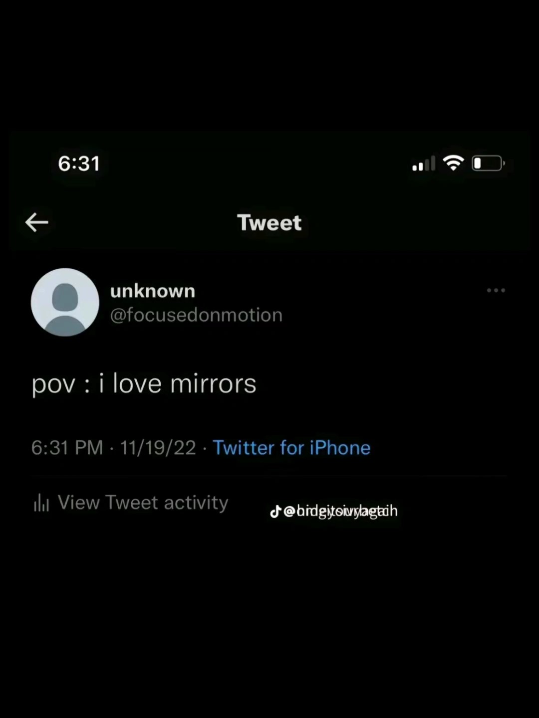 pov: i love mirrors 