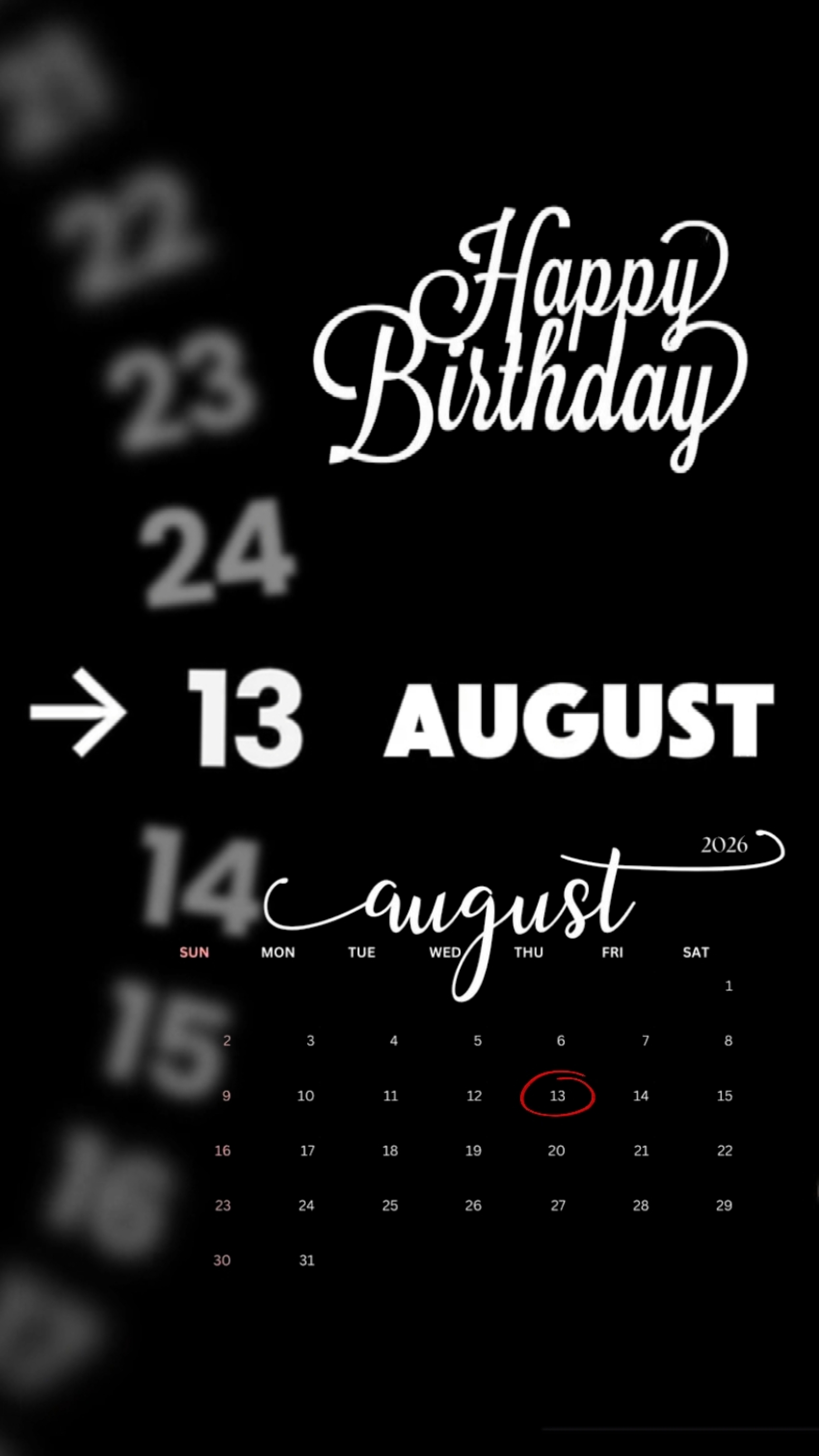 BIRTHDAY 13 AUGUST 
