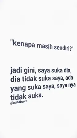 KENAPA MASIH SENDIRI