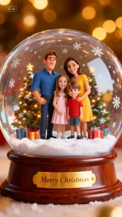 Family Snow Globe