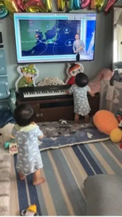 天気予報が気になる双子👶👶