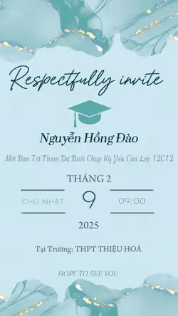 Ảnh thiệp mời kỷ yếu