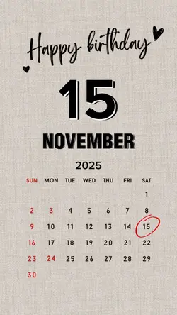 Hbd 15 November 2025