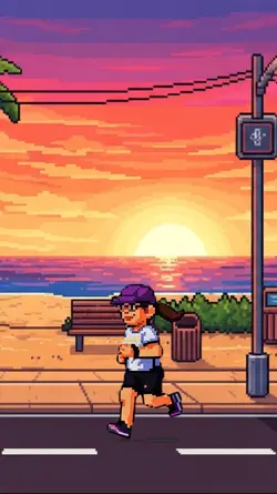 8-Bit Running Sunset