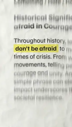 Don't be Afraid 
