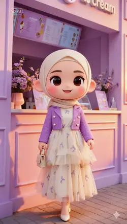 ai chibi cute purple