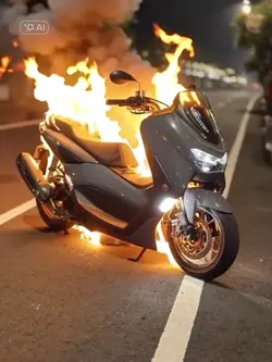 motorcycle burning