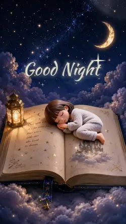 絵本の上で夢の中へ📚💤🌙