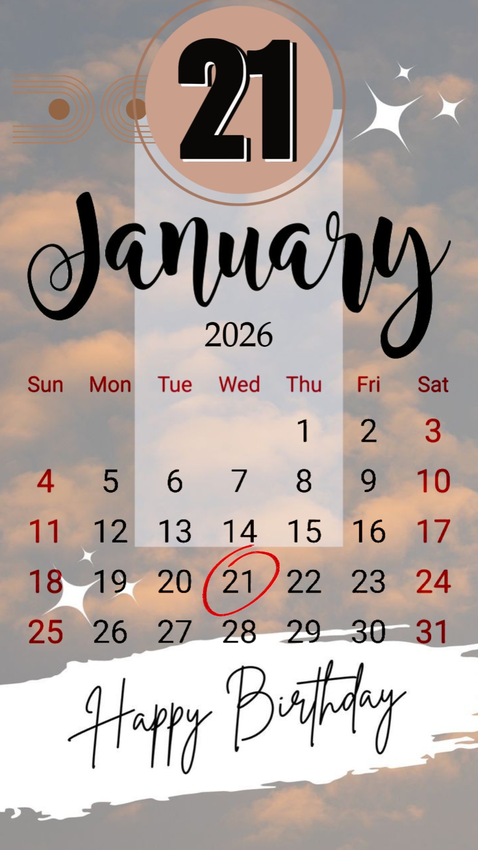 selamat ulang tahun 21 januari 2026