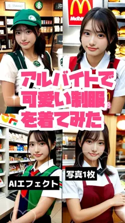 アルバイトで可愛い制服着てみた