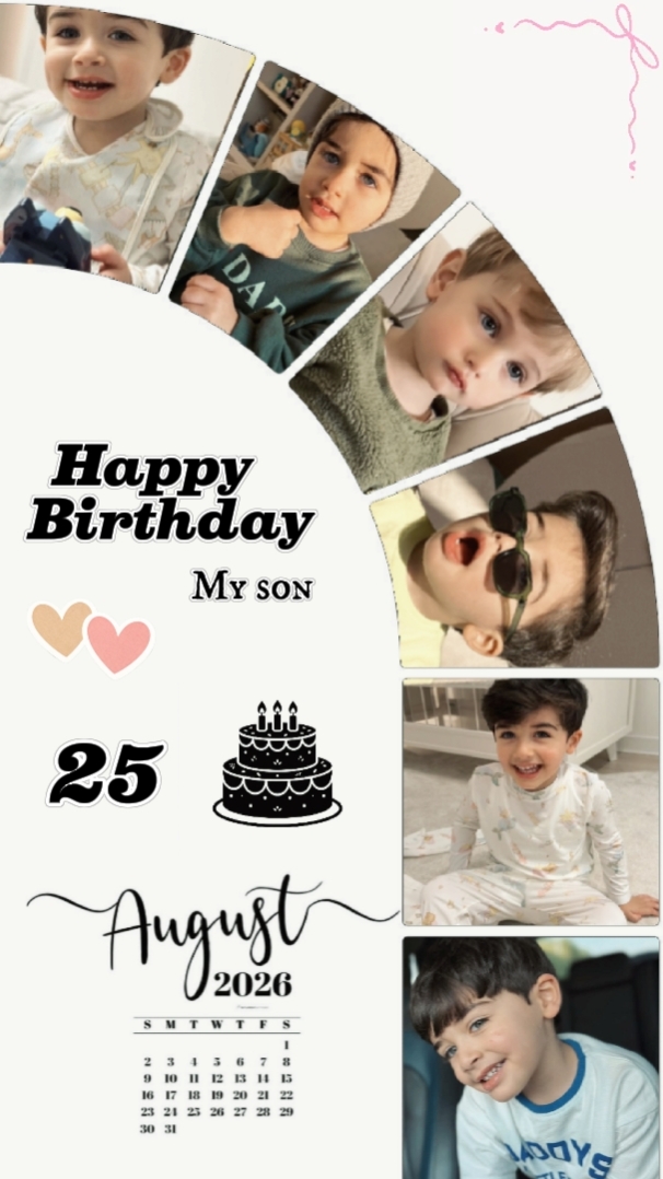 HBD MY SON 25 AUGUST