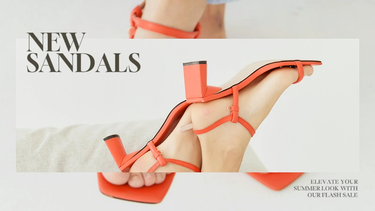 Summer Sales Fashion Shoes Display Business Template Minimalist Style
