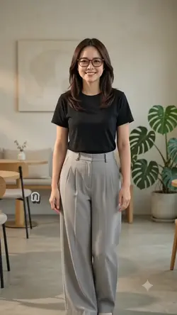 กางเกงขากระบอกใหญ่